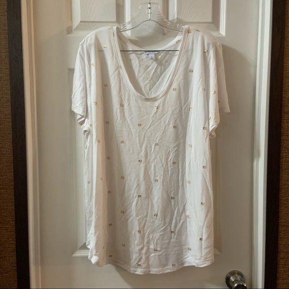 Boutique+ Tops - Boutique + White Camera Print Short Sleeve Tee 1X